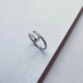 Cartier white gold nail ring-3759  