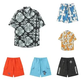 Chrome Hearts Beach Short Sleeve Shirt Cropped Pants-2819  