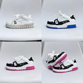 LOUIS VUITTON LV Trainer leather round toe lace-up low-top children's sneakers-4084  