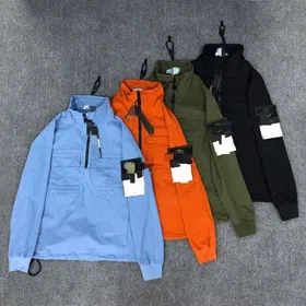 Stone Island New Classic Armband Half-Zip Pullover Jacket-4818  