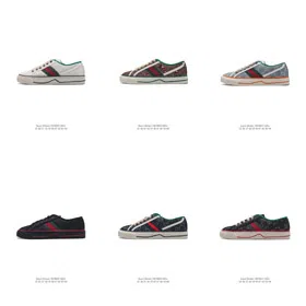 GUCCI Tennis 1977 Round-toe lace-up low-top canvas shoes-4849  