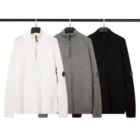 C.P Company Stand-collar half-zip knitted wool sweater-5283  