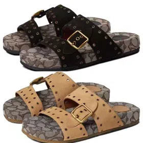Coach wide-strap studded Birkenstock-style sandals-5678  